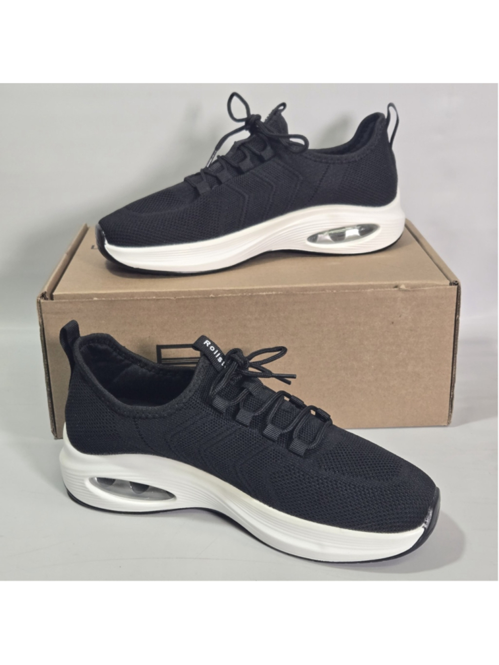 Rollstep Wide Toe Sneakers Womens 11 EU 42 Comfort Arch Walking Running Black